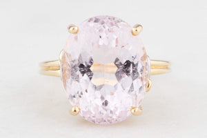 VINTAGE 9.30ct KUNZITE & DIAMOND RING 14ct GOLD