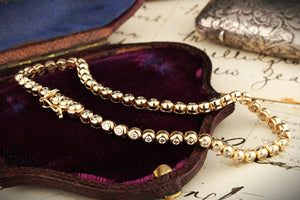 VINTAGE 1ct DIAMOND LINE BRACELET 9ct GOLD