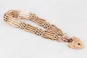 ANTIQUE EDWARDIAN GATE LINK BRACELET 9ct GOLD