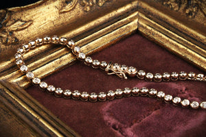 VINTAGE 1ct DIAMOND LINE BRACELET 9ct GOLD