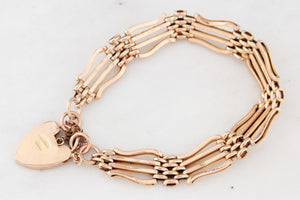 ANTIQUE EDWARDIAN GATE LINK BRACELET 9ct GOLD