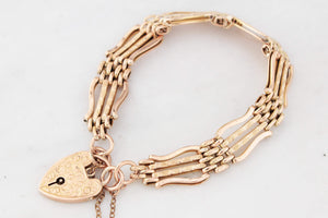 ANTIQUE EDWARDIAN GATE LINK BRACELET 9ct GOLD
