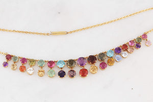 ANTIQUE EDWARDIAN c1900 HARLEQUIN NECKLACE 9ct GOLD