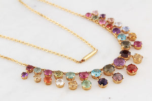 ANTIQUE EDWARDIAN c1900 HARLEQUIN NECKLACE 9ct GOLD
