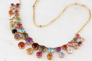 ANTIQUE EDWARDIAN c1900 HARLEQUIN NECKLACE 9ct GOLD