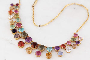 ANTIQUE EDWARDIAN c1900 HARLEQUIN NECKLACE 9ct GOLD