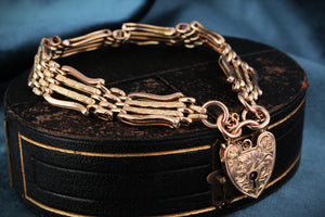 ANTIQUE EDWARDIAN GATE LINK BRACELET 9ct GOLD