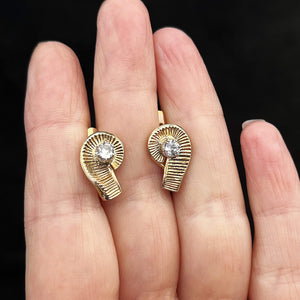 RETRO ESTATE DIAMOND EARRINGS 14ct GOLD