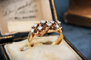 MID-CENTURY DIAMOND RING 18ct GOLD & PALLADIUM