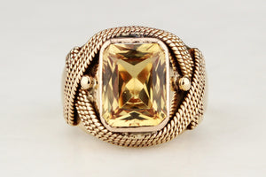 MID-CENTURY CITRINE RING 18ct GOLD