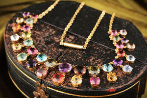 ANTIQUE EDWARDIAN c1900 HARLEQUIN NECKLACE 9ct GOLD