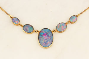VINTAGE OPAL NECKLACE 9ct GOLD