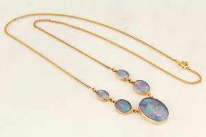 VINTAGE OPAL NECKLACE 9ct GOLD
