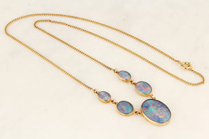VINTAGE OPAL NECKLACE 9ct GOLD