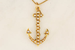ANTIQUE AUSTRALIAN ANCHOR PENDANT 15ct GOLD