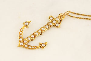 ANTIQUE AUSTRALIAN ANCHOR PENDANT 15ct GOLD