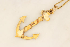 ANTIQUE AUSTRALIAN ANCHOR PENDANT 15ct GOLD