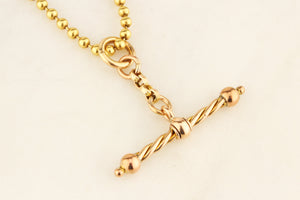 ANTIQUE SPINNING T-BAR PENDANT 9ct GOLD