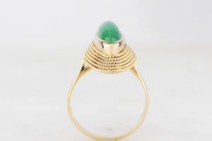 MID-CENTURY c1960 JADE RING 18ct GOLD