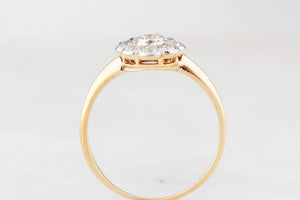 ANTIQUE EDWARDIAN .69ct DIAMOND DAISY RING 18ct GOLD & PLATINUM
