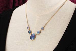 VINTAGE OPAL NECKLACE 9ct GOLD