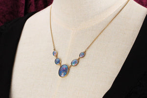 VINTAGE OPAL NECKLACE 9ct GOLD