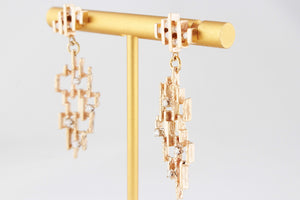 MID-CENTURY .50ct DIAMOND EARRINGS 14ct GOLD
