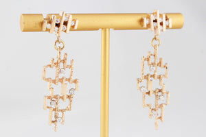 MID-CENTURY .50ct DIAMOND EARRINGS 14ct GOLD