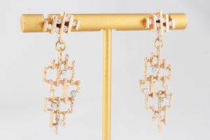 MID-CENTURY .50ct DIAMOND EARRINGS 14ct GOLD