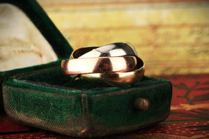 VINTAGE RUSSIAN WEDDING BANDS 9ct GOLD
