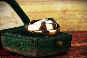 VINTAGE RUSSIAN WEDDING BANDS 9ct GOLD