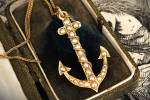 ANTIQUE AUSTRALIAN ANCHOR PENDANT 15ct GOLD