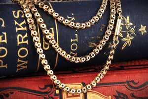 ANTIQUE VICTORIAN STAR LINK CHAIN 15ct GOLD