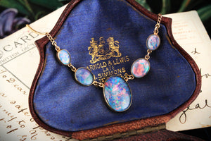 VINTAGE OPAL NECKLACE 9ct GOLD