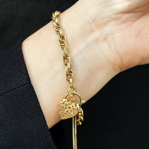 ANTIQUE EDWARDIAN ETCHED BRACELET 9ct GOLD