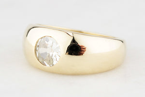CUSTOM .84ct OLD MINE CUT DIAMOND DOME RING 14ct GOLD
