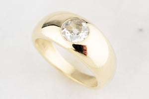 CUSTOM .84ct OLD MINE CUT DIAMOND DOME RING 14ct GOLD