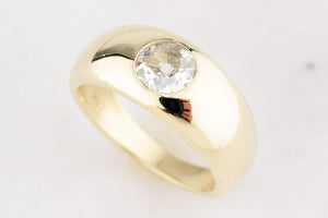 CUSTOM .84ct OLD MINE CUT DIAMOND DOME RING 14ct GOLD