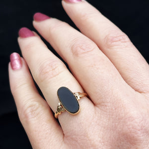 ANTIQUE AUSTRALIAN c1920 ONYX RING 9ct GOLD