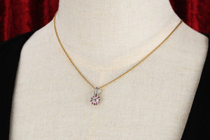 ANTIQUE EDWARDIAN DIAMOND & RUBY PALLADIUM PENDANT
