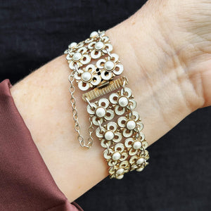 MID-CENTURY STERLING SILVER DAVID ANDERSON ENAMEL BRACELET