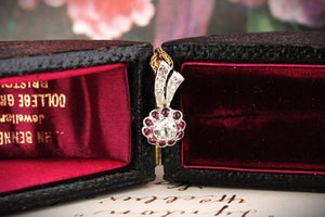 ANTIQUE EDWARDIAN DIAMOND & RUBY PALLADIUM PENDANT