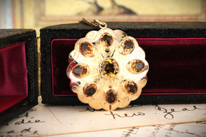 VINTAGE 1940’s CITRINE PENDANT 14ct GOLD