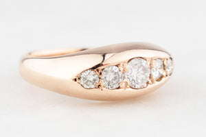 ANTIQUE .86ct FIVE STONE DIAMOND RING 18ct GOLD