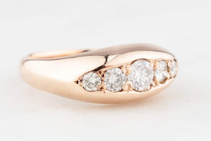 ANTIQUE .86ct FIVE STONE DIAMOND RING 18ct GOLD