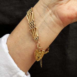 ANTIQUE EDWARDIAN GATE LINK BRACELET 9ct GOLD