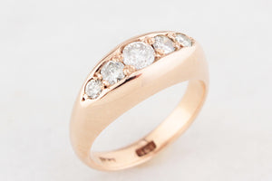 ANTIQUE .86ct FIVE STONE DIAMOND RING 18ct GOLD