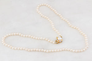 VINTAGE PEARL STRAND DIAMOND CLASP 14ct GOLD