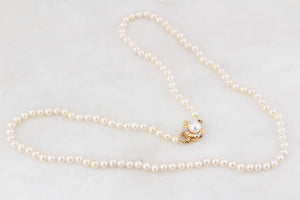 VINTAGE PEARL STRAND DIAMOND CLASP 14ct GOLD