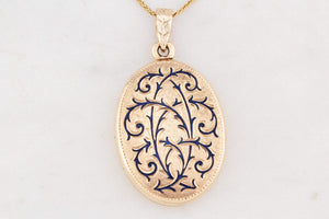 VINTAGE ENAMEL LOCKET 9ct GOLD